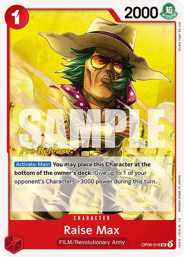Raise Max OP06-016 Wings of the Captain Pre-Release Cards Card