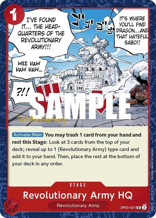 Revolutionary Army HQ OP05-021 Awakening of the New Era: 1st Anniversary Tournament Cards Card