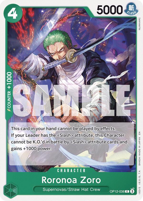 Roronoa Zoro (036) OP12-036 Legacy of the Master Card