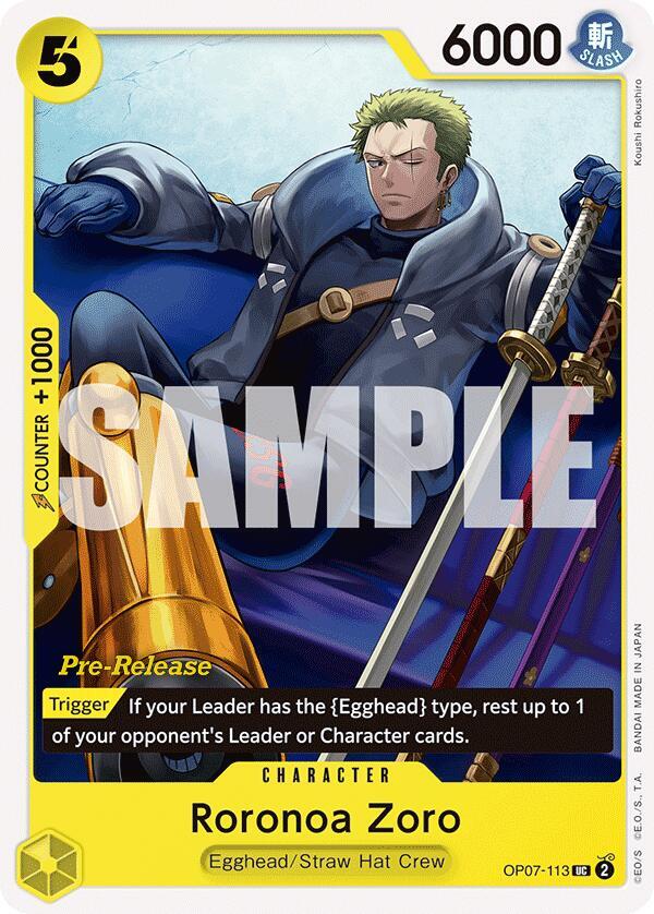 Roronoa Zoro (113) OP07-113 500 Years in the Future Pre-Release Cards Card