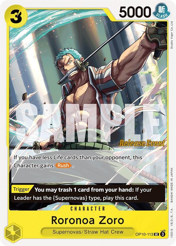 Roronoa Zoro (113) OP10-113 Royal Blood Release Event Cards Card