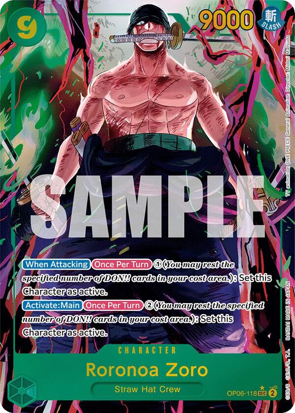 Roronoa Zoro (Alternate Art) OP06-118 Wings of the Captain Card