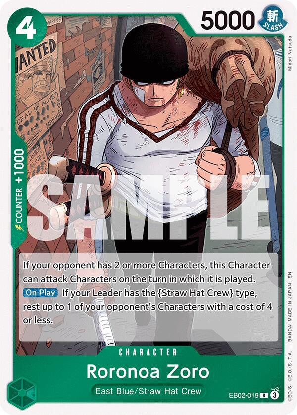 Roronoa Zoro EB02-019 Extra Booster: Anime 25th Collection Card