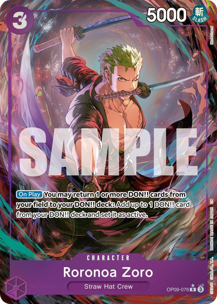 Roronoa Zoro - OP09-076 (Alternate Art) OP09-076 Premium Booster -The Best- Vol. 2 Card