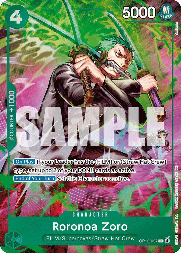 Roronoa Zoro (OP13-037) OP13-037 Adventure on Kami's Island Card