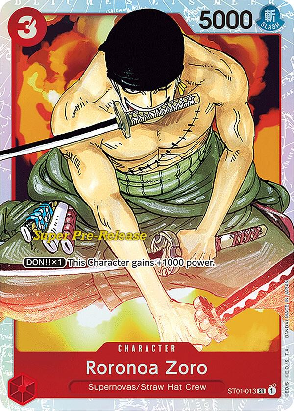 Roronoa Zoro ST01-013 Super Pre-Release Starter Deck 1: Straw Hat Crew Card