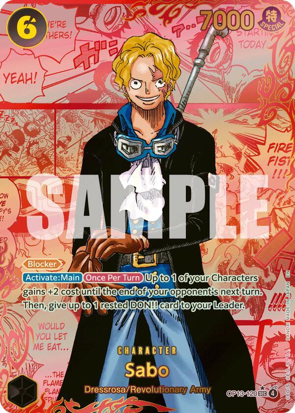 Sabo (120) (Red Super Alternate Art) OP13-120 Carrying On His Will Card