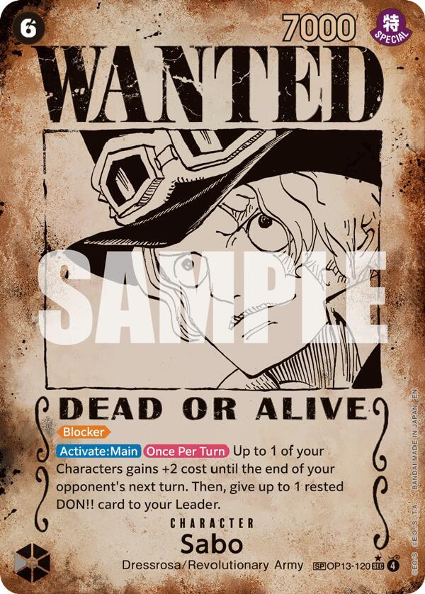 Sabo (120) (Wanted Poster) OP13-120 Carrying On His Will Card