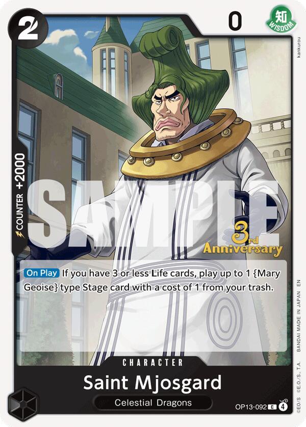 Saint Mjosgard OP13-092 Carrying On His Will: 3rd Anniversary Tournament Cards Card