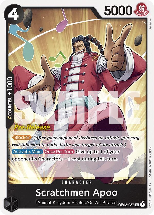 Scratchmen Apoo OP08-087 Two Legends Pre-Release Cards Card