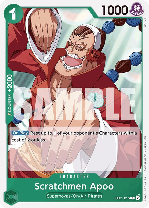 Scratchmen Apoo (Reprint) EB01-015 Starter Deck 24: GREEN Jewelry Bonney Card