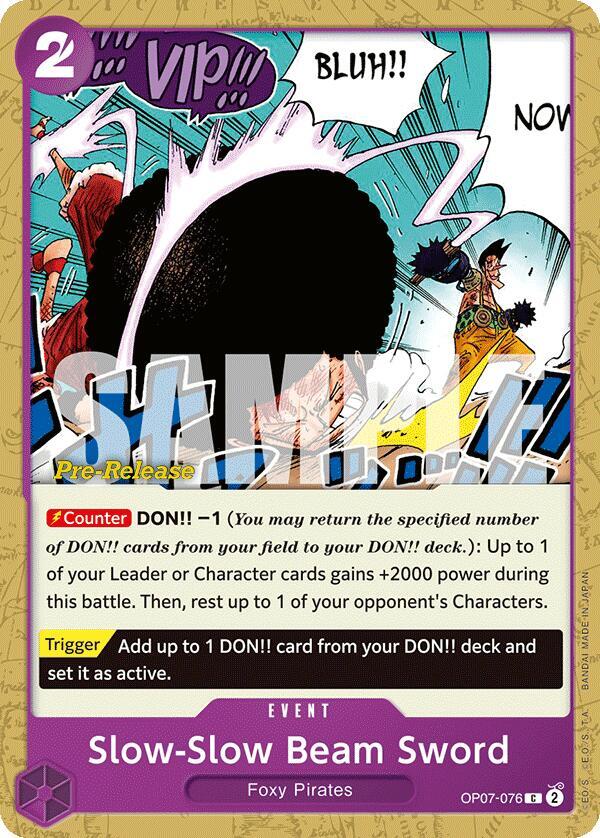 Slow-Slow Beam Sword OP07-076 500 Years in the Future Pre-Release Cards Card