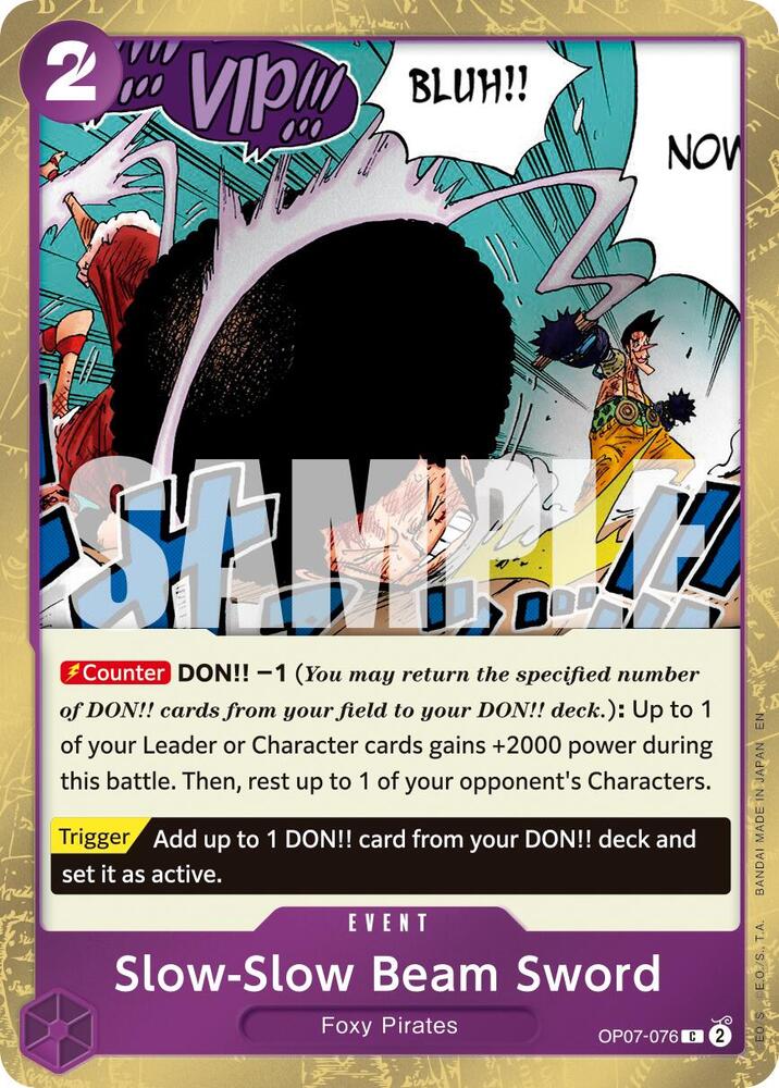 Slow-Slow Beam Sword (Pirate Foil) OP07-076 Premium Booster -The Best- Vol. 2 Card