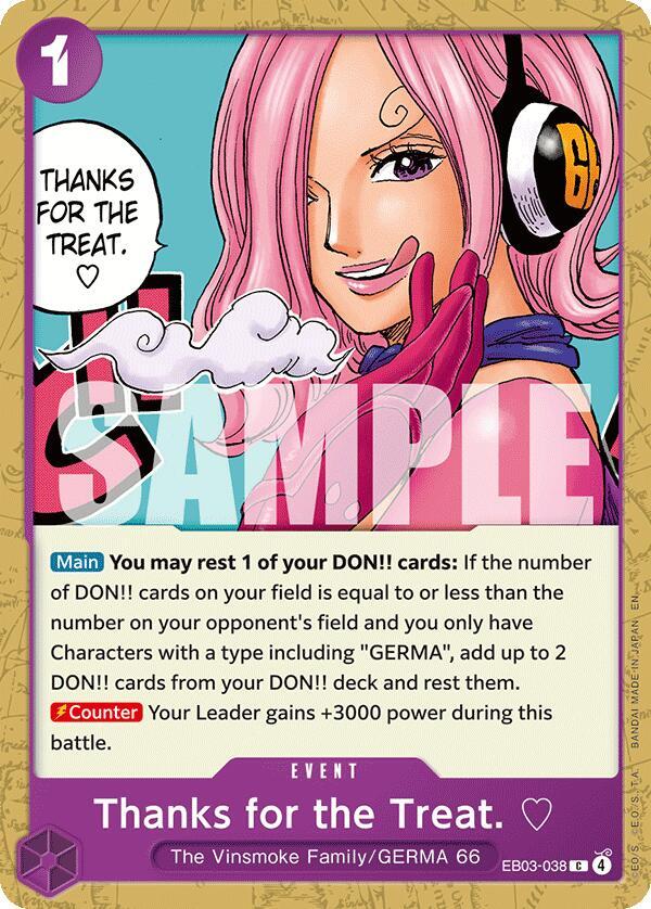 Thanks for the Treat. EB03-038 Extra Booster: One Piece Heroines Edition Card