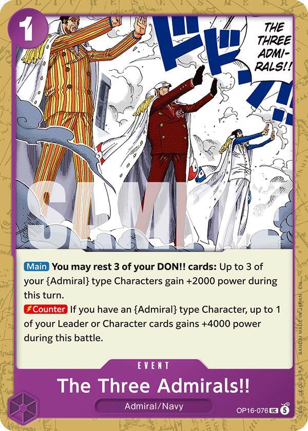 The Three Admirals!! OP16-076 The Time of Battle Card