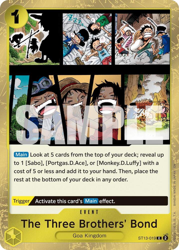 The Three Brothers' Bond (Pirate Foil) ST13-019 Premium Booster -The Best- Vol. 2 Card