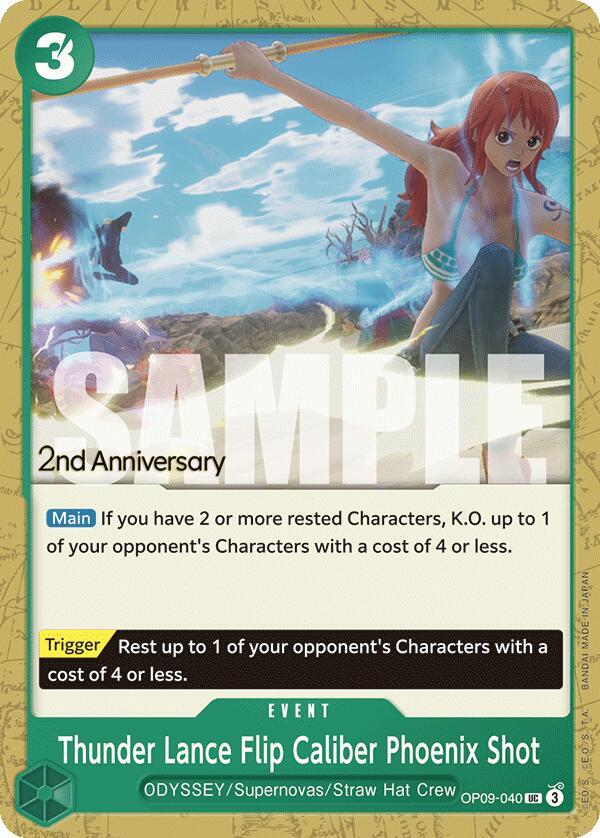 Thunder Lance Flip Caliber Phoenix Shot OP09-040 Emperors in the New World: 2nd Anniversary Tournament Cards Card