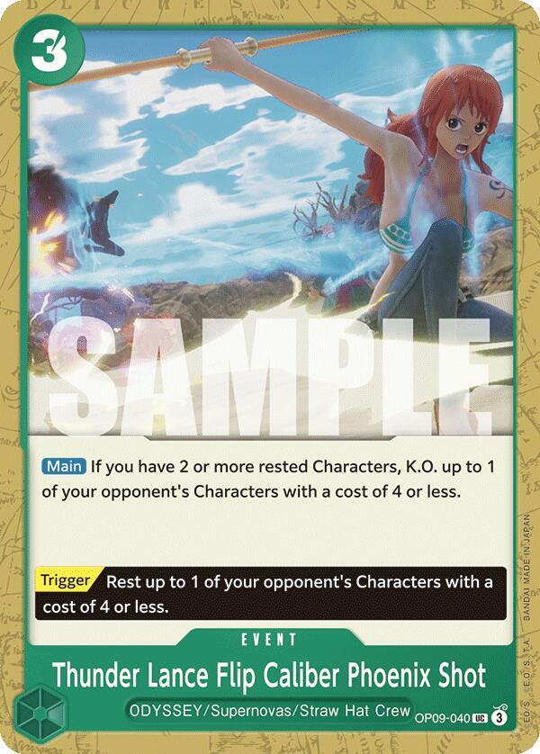 Thunder Lance Flip Caliber Phoenix Shot OP09-040 Emperors in the New World Card