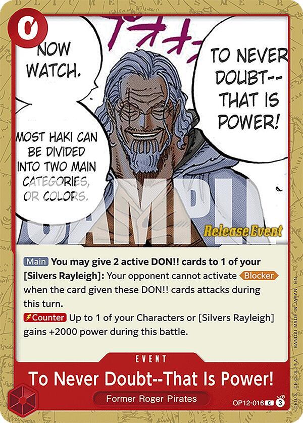 To Never Doubt--That Is Power! OP12-016 Legacy of the Master Release Event Cards Card