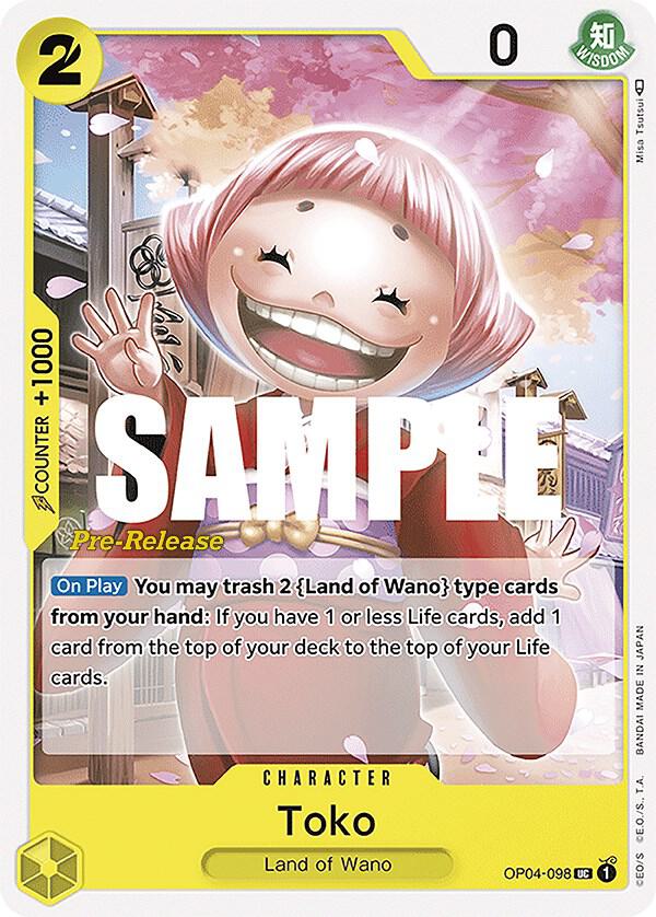 Toko OP04-098 Kingdoms of Intrigue Pre-Release Cards Card