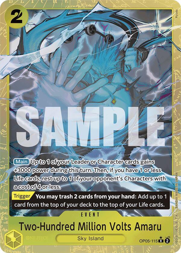 Two-Hundred Million Volts Amaru (Alternate Art) OP05-115 Premium Booster -The Best- Card