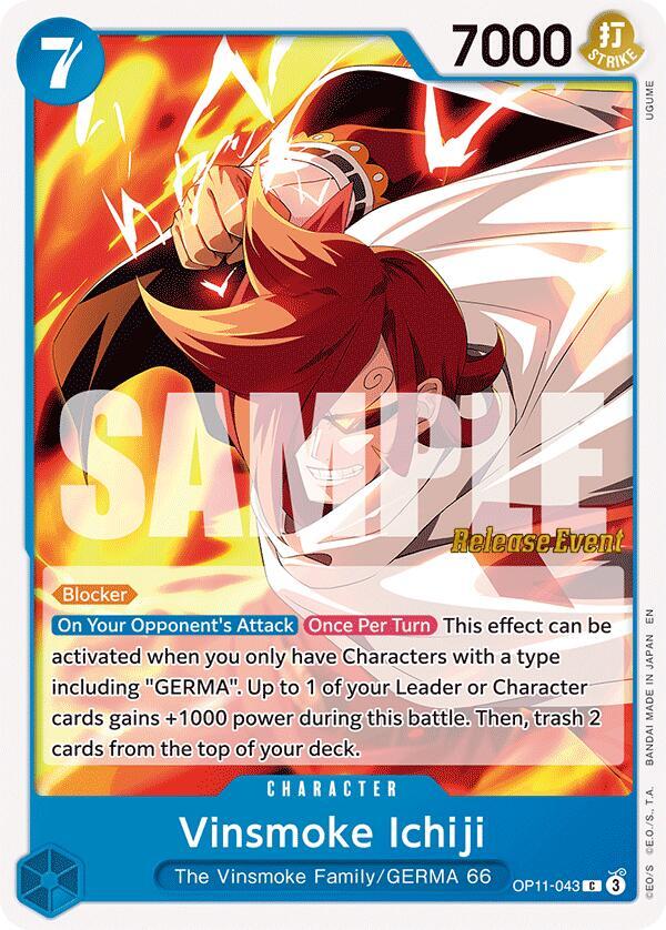Vinsmoke Ichiji OP11-043 A Fist of Divine Speed Release Event Cards Card