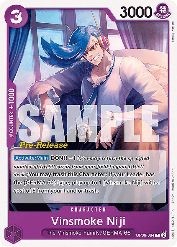 Vinsmoke Niji (064) OP06-064 Wings of the Captain Pre-Release Cards Card