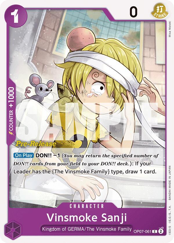 Vinsmoke Sanji OP07-061 500 Years in the Future Pre-Release Cards Card