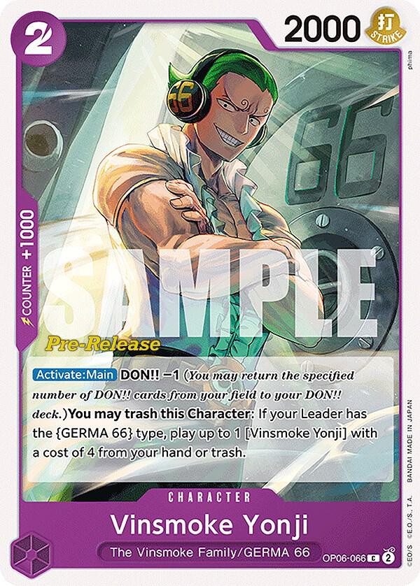 Vinsmoke Yonji (066) OP06-066 Wings of the Captain Pre-Release Cards Card