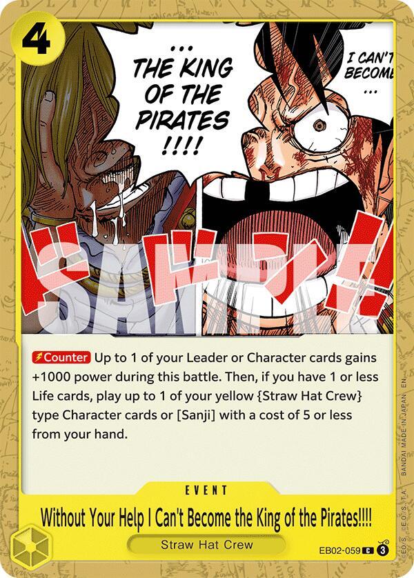 Without Your Help I Can't Become the King of the Pirates!!!! EB02-059 Extra Booster: Anime 25th Collection Card