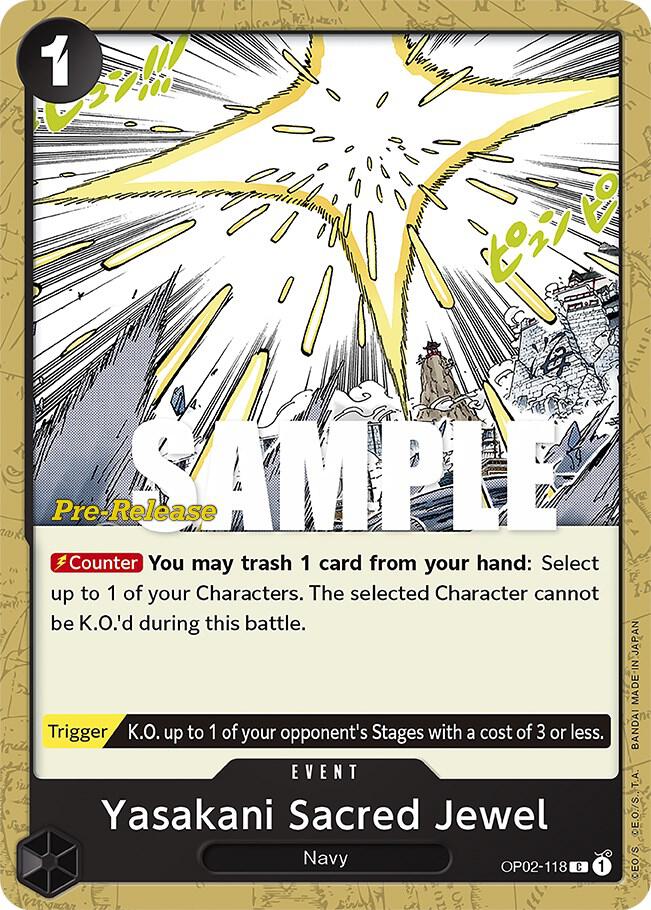 Yasakani Sacred Jewel OP02-118 Paramount War Pre-Release Cards Card