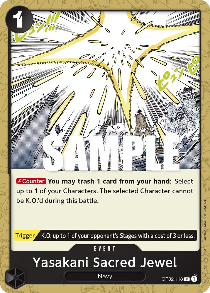 Yasakani Sacred Jewel OP02-118 Paramount War Card