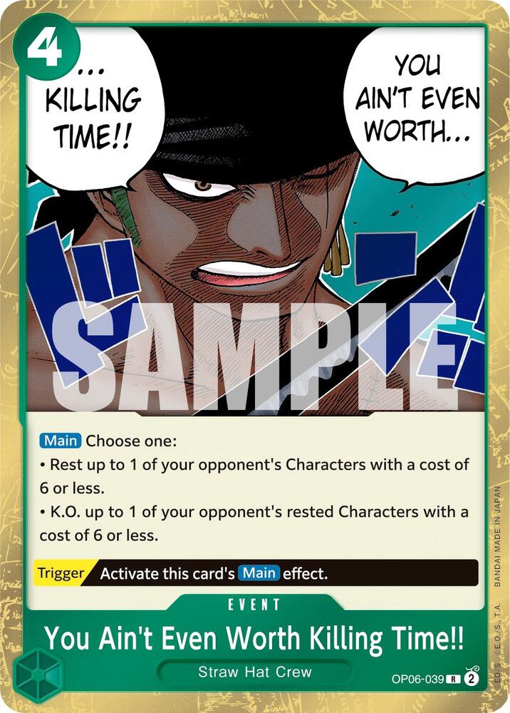 You Ain't Even Worth Killing Time!! OP06-039 Wings of the Captain Card