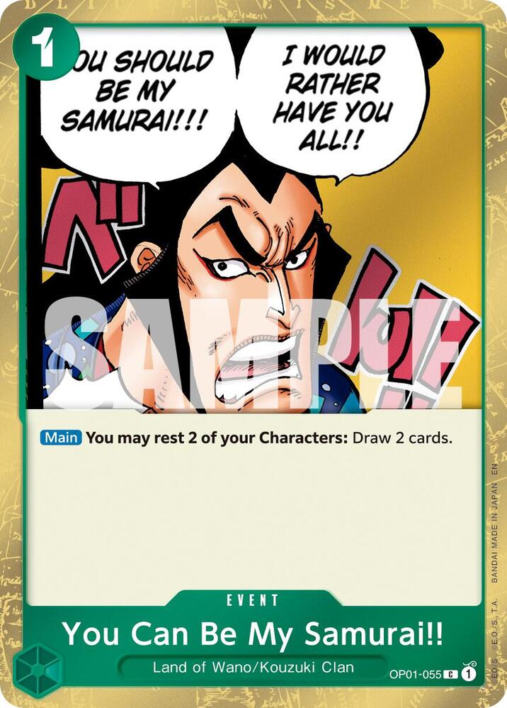 You Can Be My Samurai!! (Pirate Foil) OP01-055 Premium Booster -The Best- Vol. 2 Card