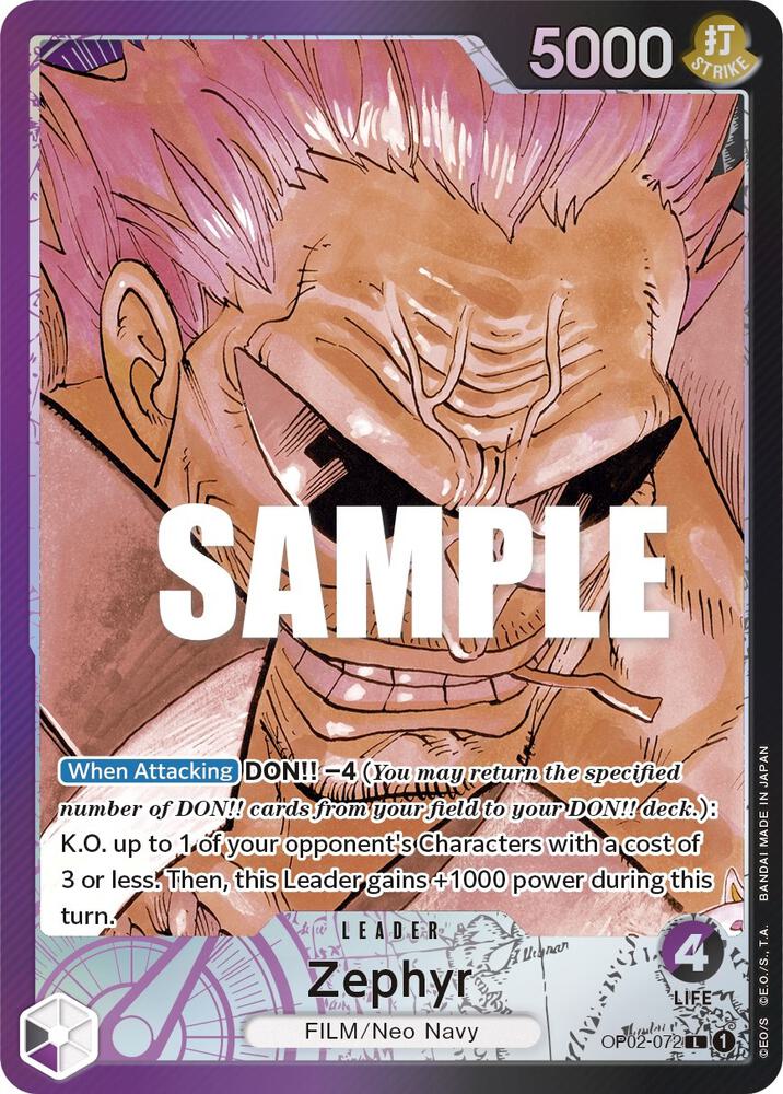 Zephyr (Alternate Art) OP02-072 Paramount War Card