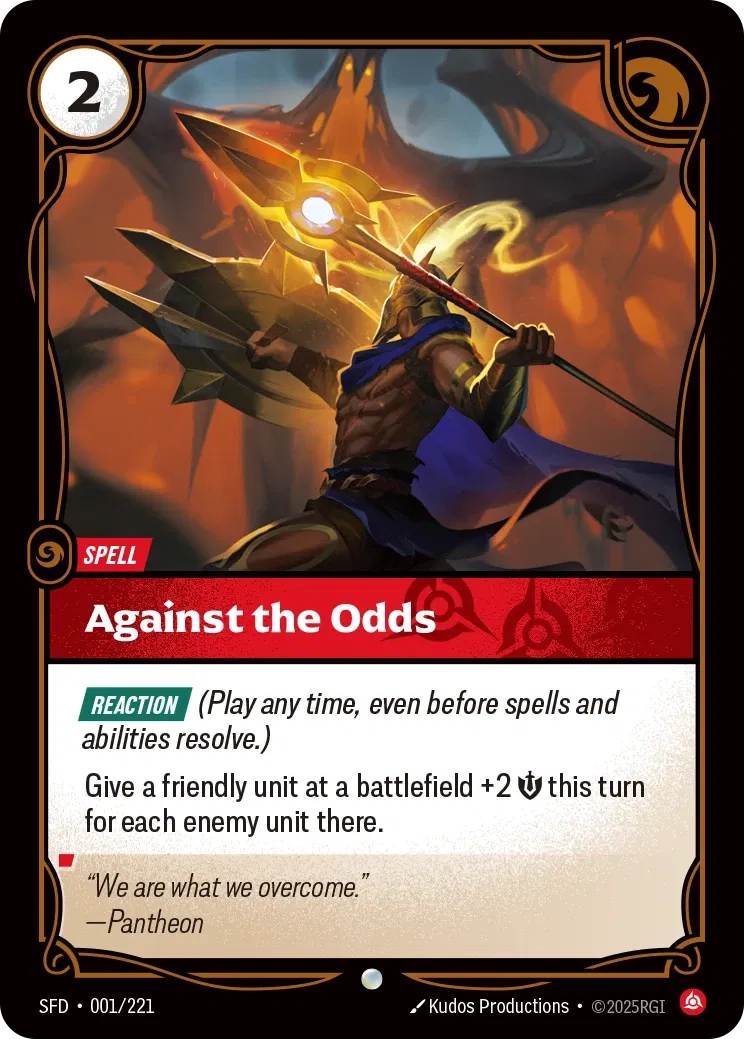 Against the Odds - SFD-001 - Spiritforged - Riftbound card