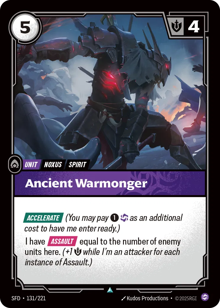 Ancient Warmonger - SFD-131 - Spiritforged - Riftbound card
