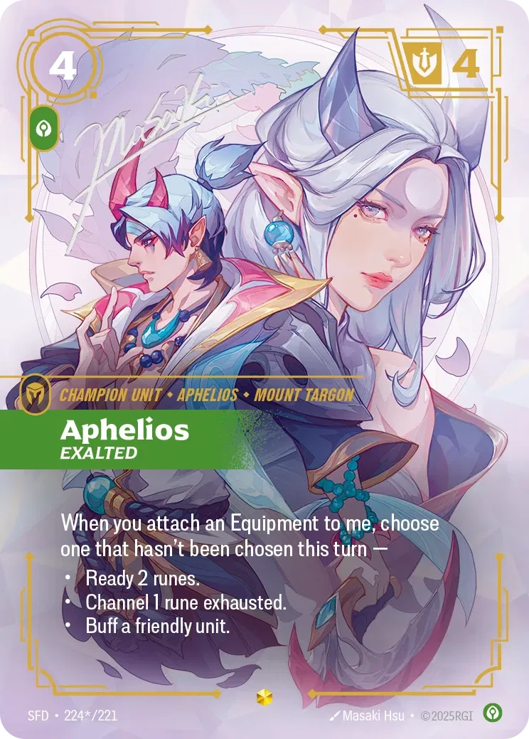 Aphelios, Exalted - SFD-224s - Spiritforged - Riftbound card