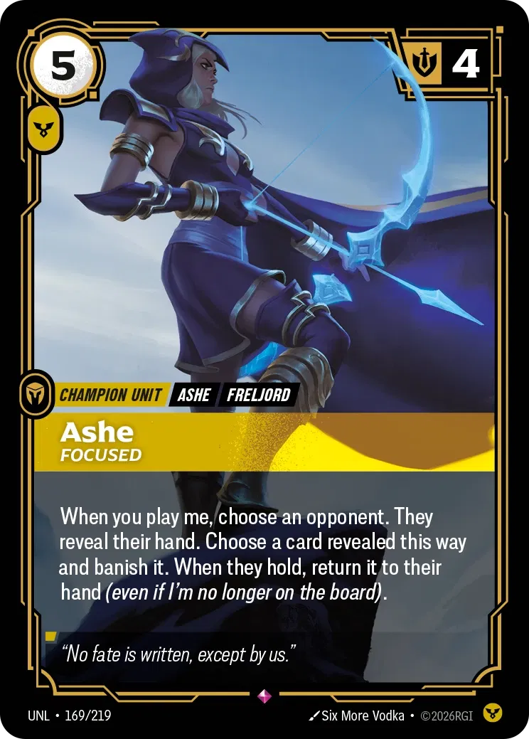 Ashe, Focused - UNL-169 - Unleashed - Riftbound card
