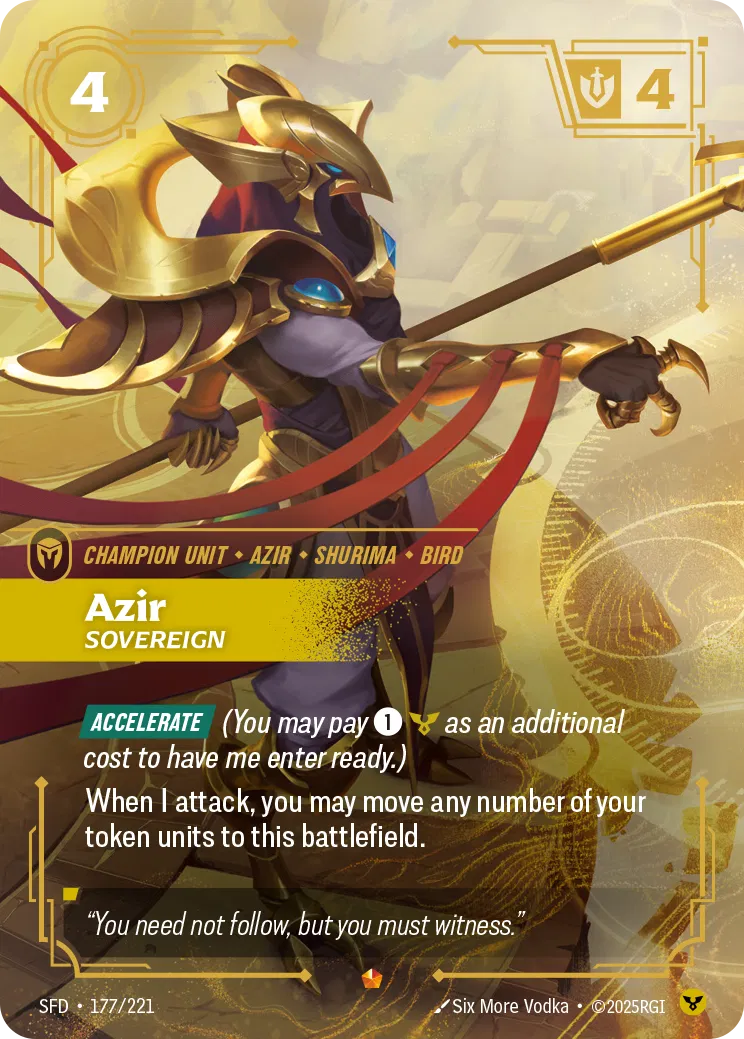 Azir, Sovereign - SFD-177 - Spiritforged - Riftbound card
