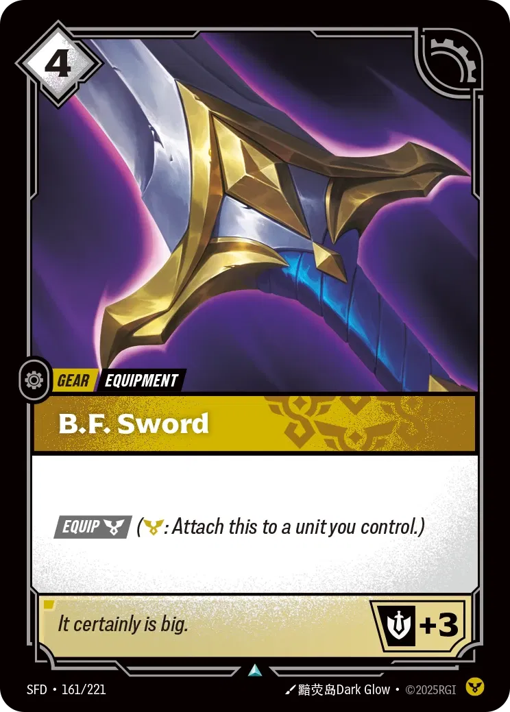 B.F. Sword - SFD-161 - Spiritforged - Riftbound card