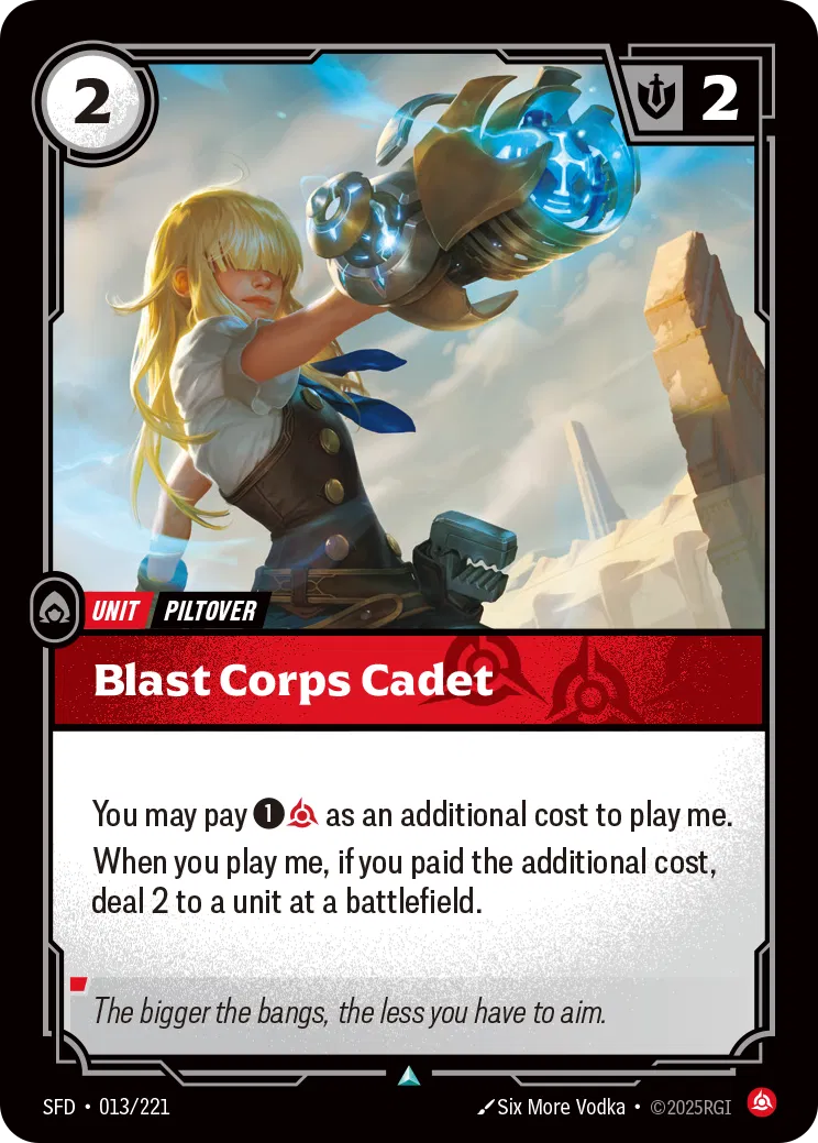 Blast Corps Cadet - SFD-013 - Spiritforged - Riftbound card