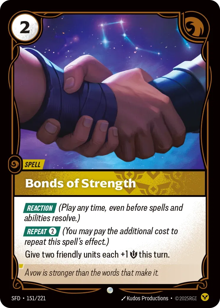 Bonds of Strength - SFD-151 - Spiritforged - Riftbound card