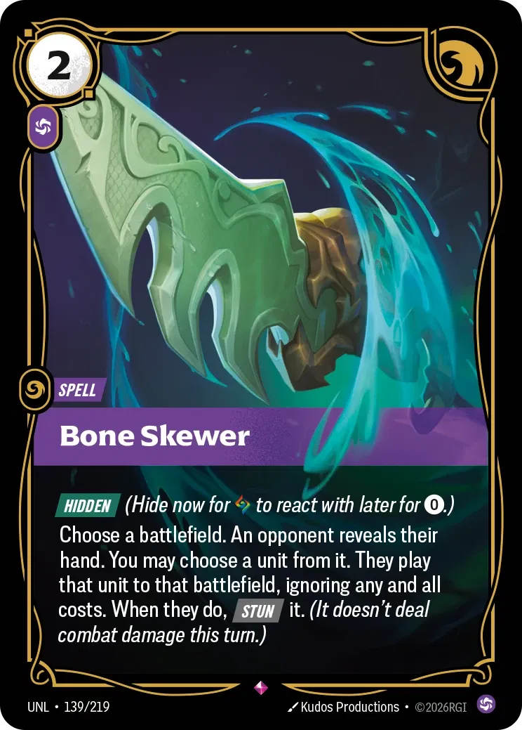 Bone Skewer - UNL-139 - Unleashed - Riftbound card