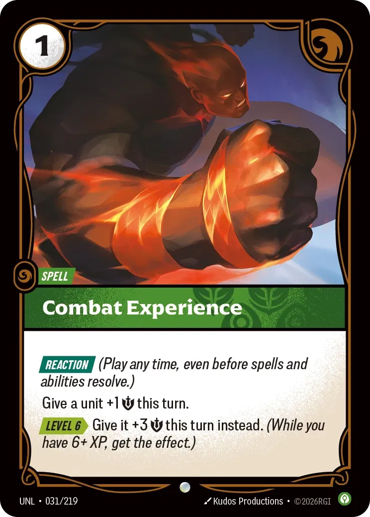 Combat Experience - UNL-031 - Unleashed - Riftbound card