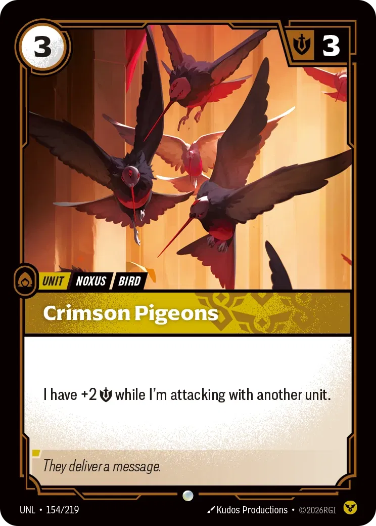 Crimson Pigeons - UNL-154 - Unleashed - Riftbound card