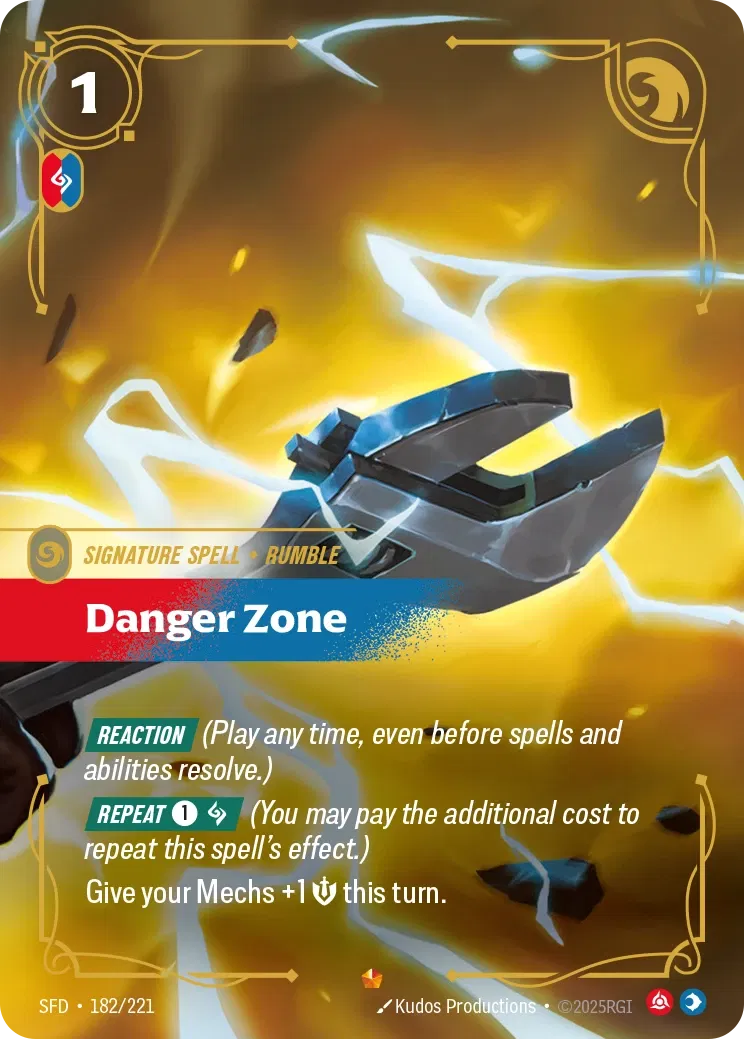 Danger Zone - SFD-182 - Spiritforged - Riftbound card