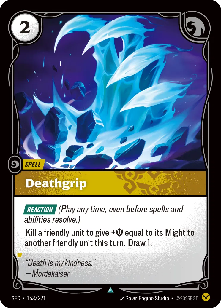 Deathgrip - SFD-163 - Spiritforged - Riftbound card