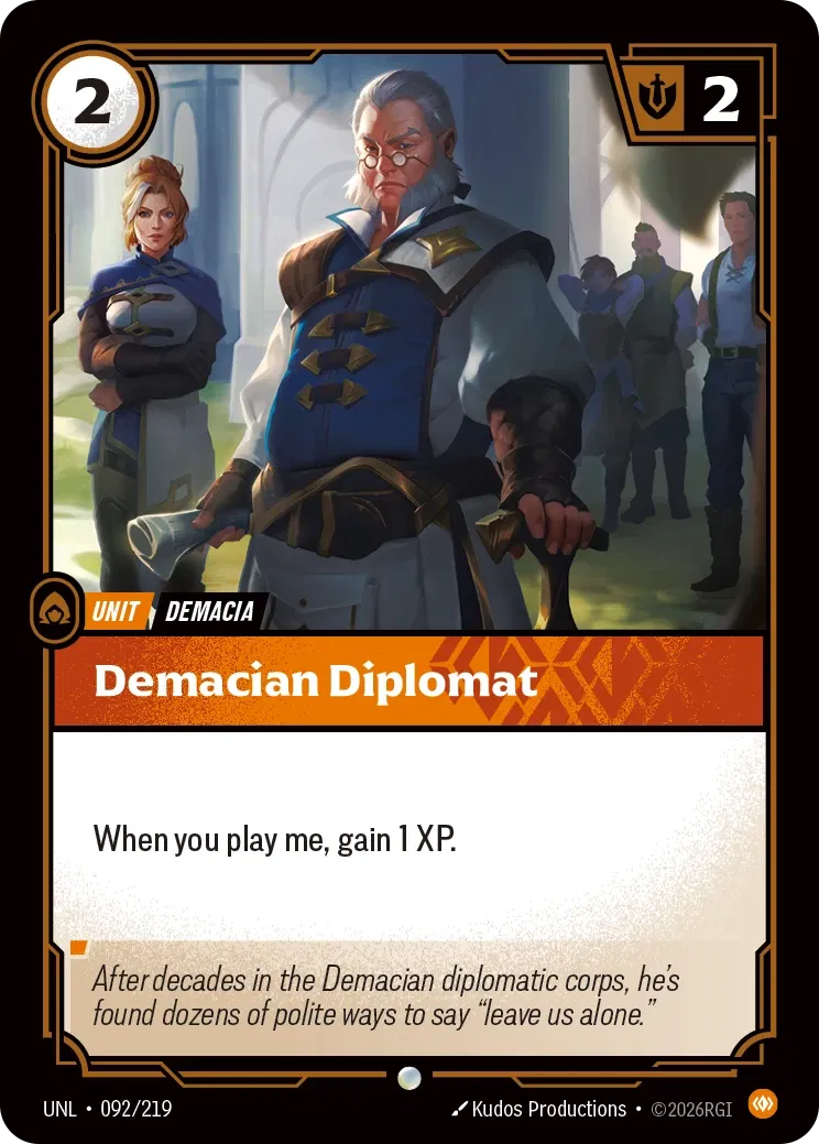 Demacian Diplomat - UNL-092 - Unleashed - Riftbound card