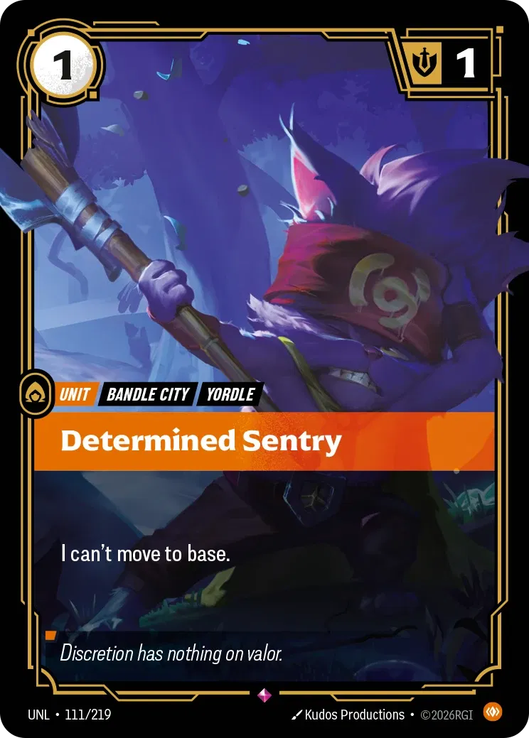 Determined Sentry - UNL-111 - Unleashed - Riftbound card